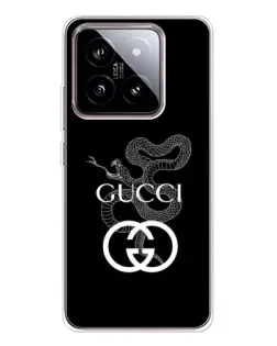 Чехол для Xiaomi 15 с картинкой «Gucci — серебряная змея»