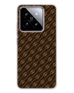 Чехол для Xiaomi 15 с картинкой «Gucci — золотые диагонали»