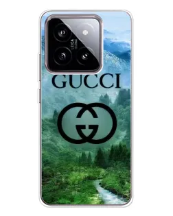 Чехол для Xiaomi 15 с картинкой «Gucci — горный пейзаж»