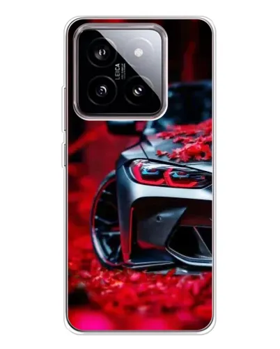Чехол для Xiaomi 15 с картинкой «Спортивная BMW и цветы»