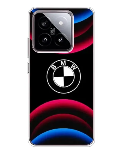 Чехол для Xiaomi 15 с картинкой «Логотип BMW и неоновые дуги»