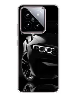 Чехол для Xiaomi 15 с картинкой «Черная BMW — профиль»