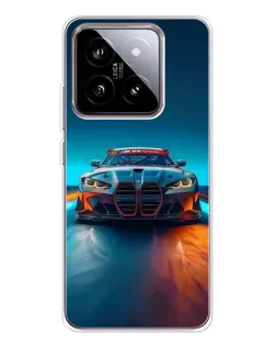 Чехол для Xiaomi 15 с картинкой «BMW — огни неона»