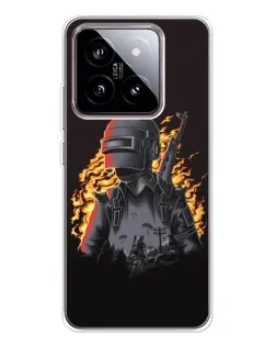 Чохол для Xiaomi 15 з картинкою «PUBG — вогняний силует»