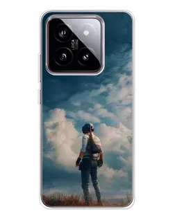 Чохол для Xiaomi 15 з картинкою «Герой PUBG на скелі»