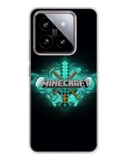 Чехол для Xiaomi 15 с картинкой «Minecraft Diamond лого»