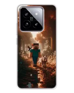 Чехол для Xiaomi 15 с картинкой «Стив в лесу»