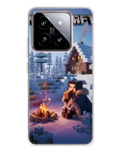 Чехол для Xiaomi 15 с картинкой «Зимний Minecraft»