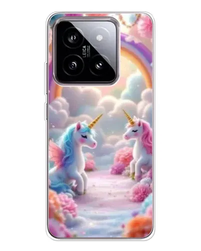 Чехол для Xiaomi 15 с картинкой «Радуга и единороги»