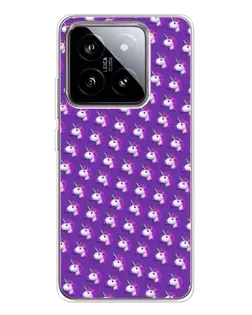 Чехол для Xiaomi 15 с картинкой «Единороги на фиолетовом»