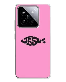 Чохол для Xiaomi 15 з картинкою «Рожевий символ Jesus»