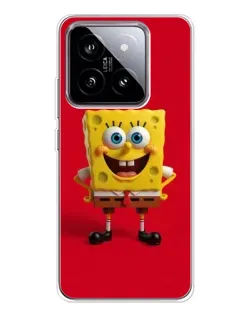 Чехол для Xiaomi 15 с картинкой «Спанч Боб на красном»