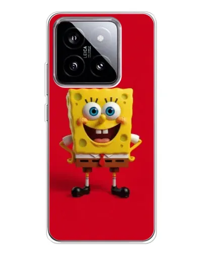 Чехол для Xiaomi 15 с картинкой «Спанч Боб на красном»