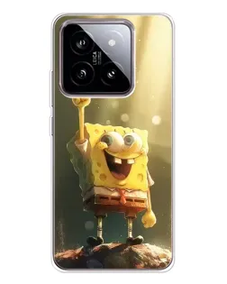 Чехол для Xiaomi 15 с картинкой «Сияющий Спанч Боб»
