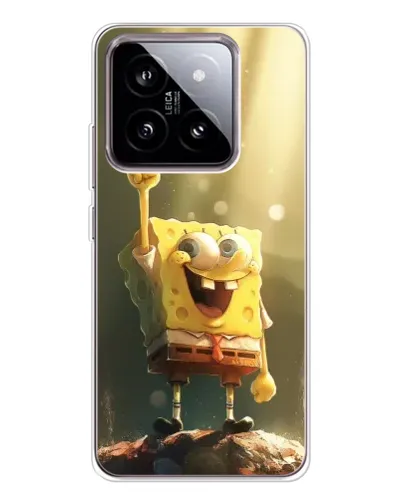 Чехол для Xiaomi 15 с картинкой «Сияющий Спанч Боб»