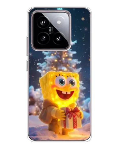 Чехол для Xiaomi 15 с картинкой «Рождественский Спанч Боб»