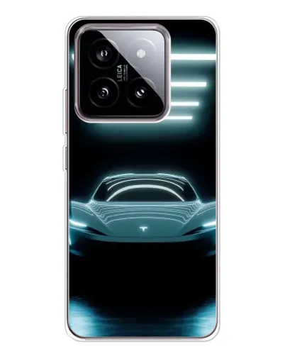 Чохол для Xiaomi 15 з картинкою «Tesla в неоні»