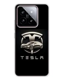 Чохол для Xiaomi 15 з картинкою «Tesla — срібне авто»