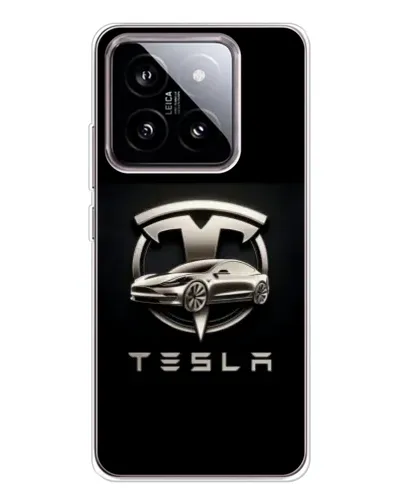 Чохол для Xiaomi 15 з картинкою «Tesla — срібне авто»