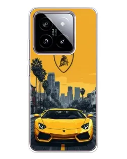 Чохол для Xiaomi 15 з картинкою «Жовтий Lamborghini місто»