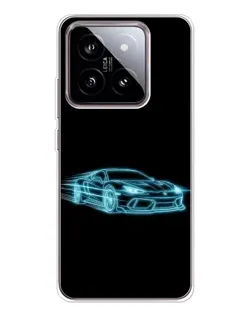 Чохол для Xiaomi 15 з картинкою «Неоновий контур Lamborghini»