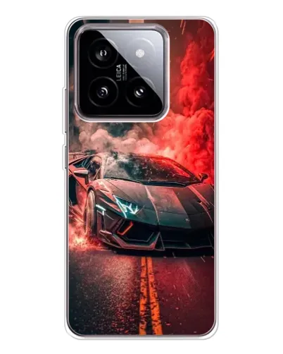 Чохол для Xiaomi 15 з картинкою «Lamborghini червоний дим»