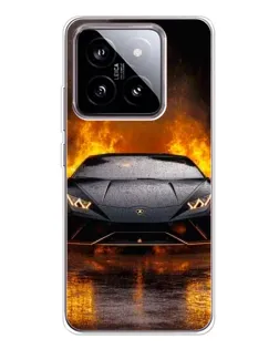 Чохол для Xiaomi 15 з картинкою «Lamborghini у вогні»