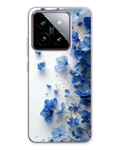 Чехол для Xiaomi 15 с картинкой «Голубой цветочный каскад»