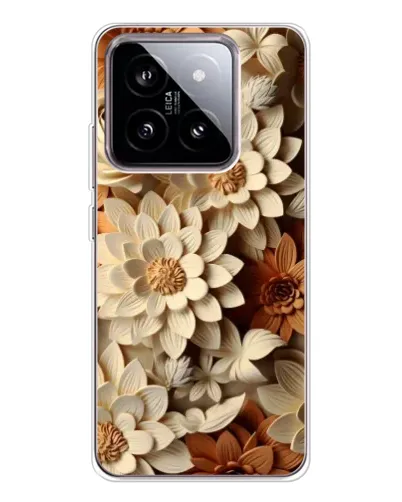 Чехол для Xiaomi 15 с картинкой «Бежевый флористический декор»