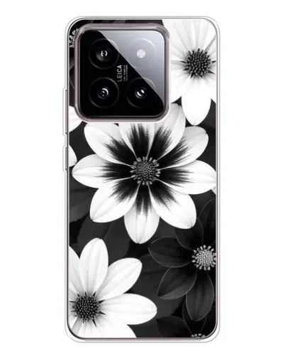 Чехол для Xiaomi 15 с картинкой «Монохромные астры»