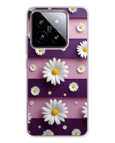 Чехол для Xiaomi 15 с картинкой «Ромашки на фиолетовом»