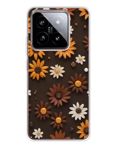 Чехол для Xiaomi 15 с картинкой «Узор из маленьких подсолнухов»
