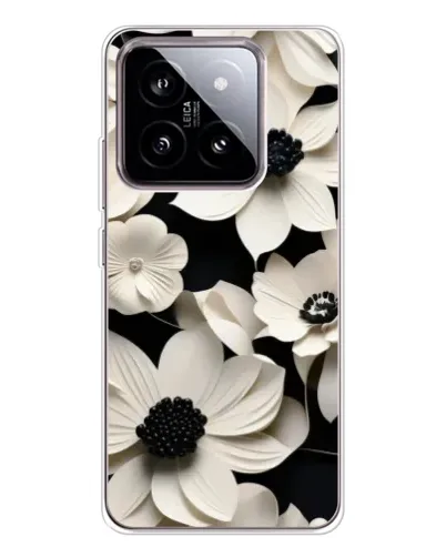 Чехол для Xiaomi 15 с картинкой «Объемные белые цветы»