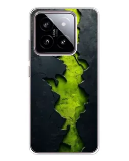 Чохол для Xiaomi 15 з картинкою «Салатовий розлом скелі»