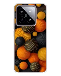 Чохол для Xiaomi 15 з картинкою «Об'ємні помаранчеві сфери»