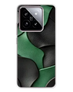 Чохол для Xiaomi 15 з картинкою «Зелені шкіряні хвилі»