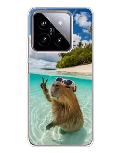 Чохол для Xiaomi 15 з картинкою «Капібара на морі»
