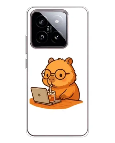 Чохол для Xiaomi 15 з картинкою «Капібара з ноутбуком»