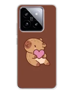Чохол для Xiaomi 15 з картинкою «Капібара з серцем»
