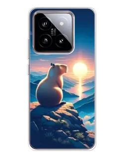 Чохол для Xiaomi 15 з картинкою «Захід сонця з капібарою»