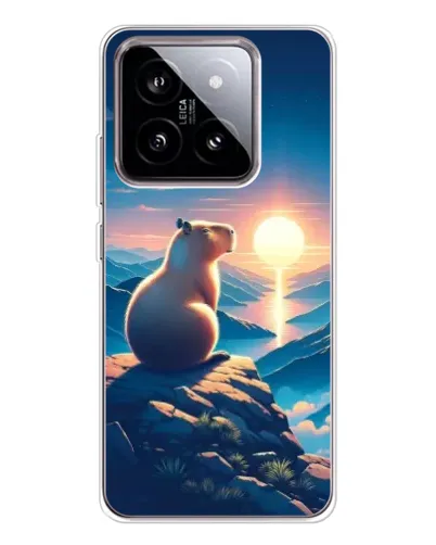Чохол для Xiaomi 15 з картинкою «Захід сонця з капібарою»
