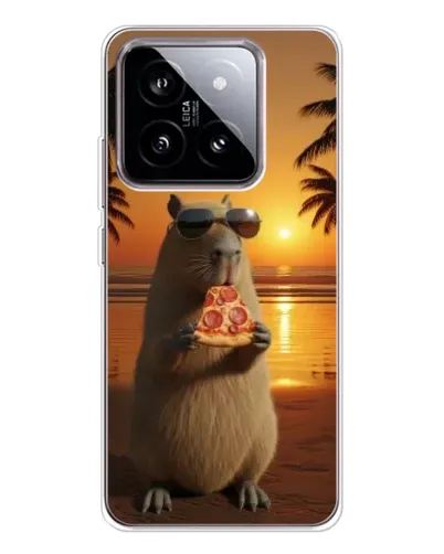 Чохол для Xiaomi 15 з картинкою «Капібара з піцою»