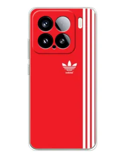 Чехол для Xiaomi 15S Pro с картинкой «Красный минимализм Adidas»