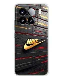 Чехол для Xiaomi 15S Pro с картинкой «Золотой Nike на металле»