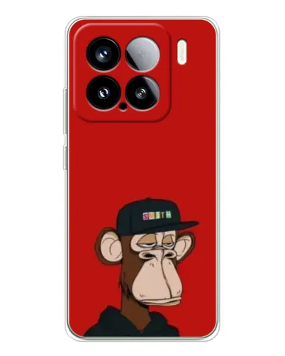 Чохол для Xiaomi 15S Pro з картинкою «Bored Ape — червоний фон»