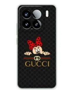 Чехол для Xiaomi 15S Pro с картинкой «Минни Маус Gucci — черный»