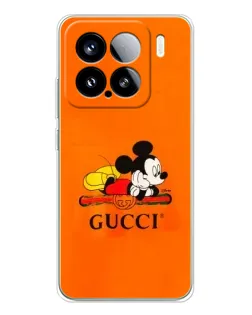 Чехол для Xiaomi 15S Pro с картинкой «Микки Маус Gucci — оранж»
