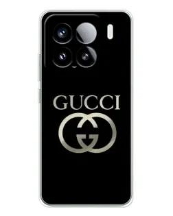 Чехол для Xiaomi 15S Pro с картинкой «Gucci — золото на черном»
