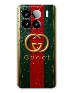 Чехол для Xiaomi 15S Pro с картинкой «Gucci — фирменная полоса и золото»