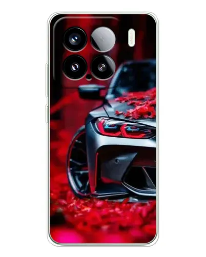Чохол для Xiaomi 15S Pro з картинкою «Спортивна BMW та квіти»